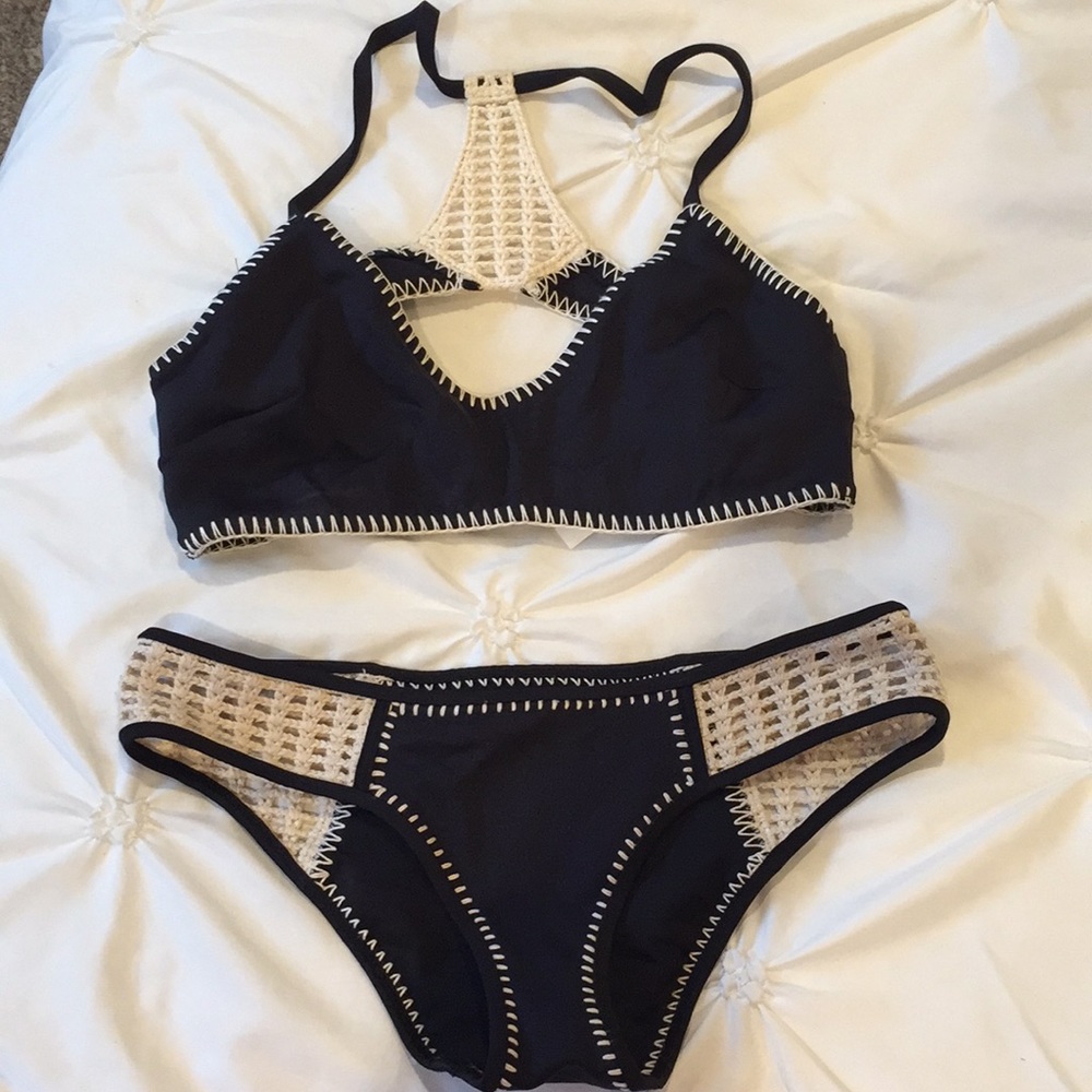 Victoria’s Secret black bralette Swim crotchet